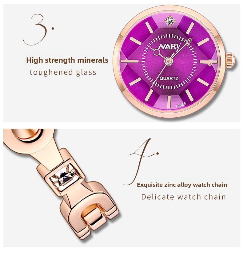 Women's Luxury Rose Gold Bangle Quartz Watch - Blue Dial with Crystal Accents, Jewelry Clasp, Water Resistant, Elegant Casual Wristwatch for Students, Perfect Gift for HerLadies'