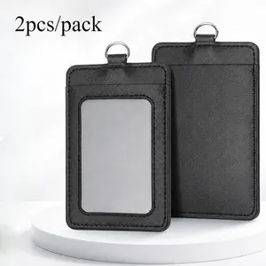 2pcs/pa double-sided waterproof multi-card slot Slim Card Storage PU wallet for men and women, ID card holder, credit card holder, ID card sleeve, badge holder, work ID card PU sleeve, factory badge, employee ID card holder, multifunctional coin purse
