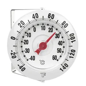 Weatherproof Temperature Sensor for Patios & Gardens, 3.66-Inch Easy-To-Read Dial, Dual Scale, 360° Adjustable Mount, No Battery Needed