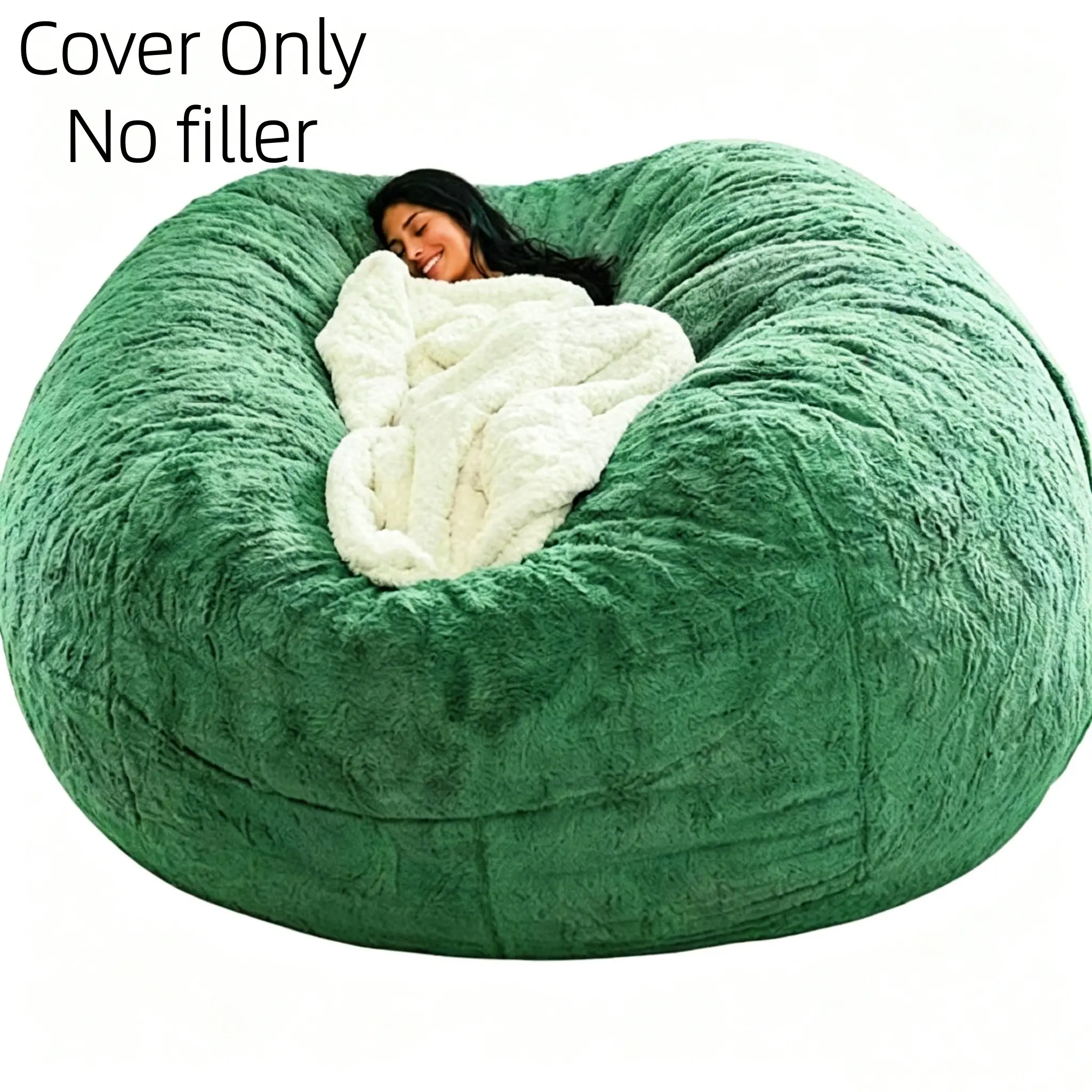 1 piece lazy bean bag sofa cover ( cover only, no padding ) can be reclined or slept in, single bedroom, dorm room, small leisure chair, Easy Cleaning