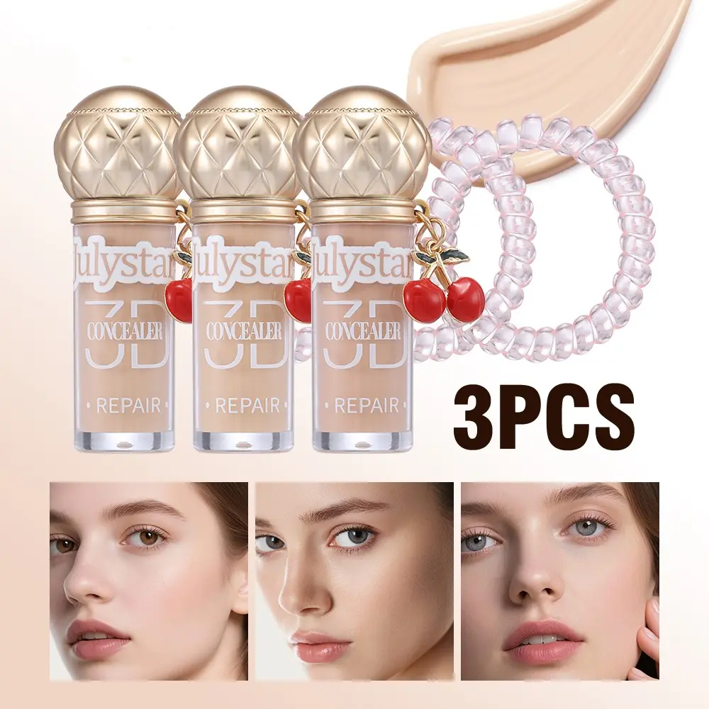 3 Pack Seamless HD Liquid Concealer, Even Skin Tone & Neutralize Dullness, Large Sponge Head For Fast Application, Sweatproof Smudgeproof Formula All Day Long Makeup