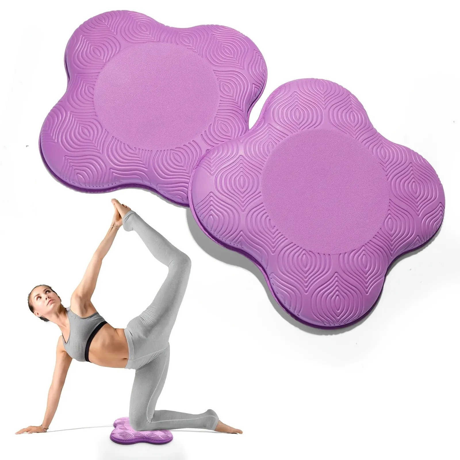 2-Pack Yoga Knee Elbow Pads, Extra Thick Foam, Suitable for Knees, Elbows, Wrist, Hands, Head, Pilates Mat, Unisex Support Foam Pad