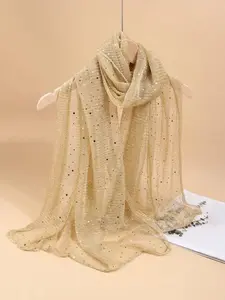 Women's Lightweight Plain Color Sparkle Shawl, Multifunctional Sun Protection Decorative Scarf, Ideal Valentine Gift