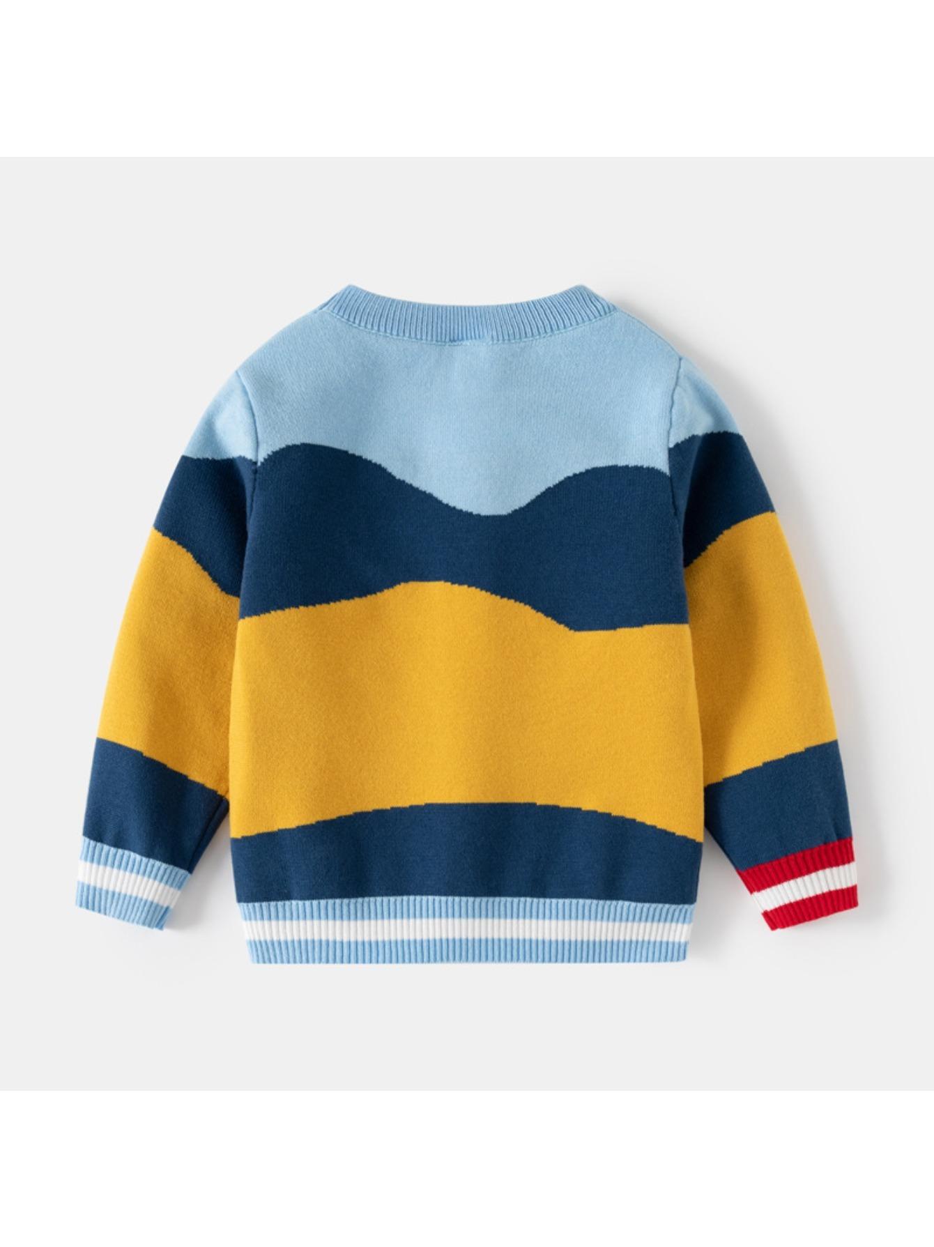 Boys' Chunky Knit Sweater - Thickened Winter Warmth with Double-Layered Insulation, Soft Stretchy Knit Fabric, Long Sleeve Round Neck Pullover for Indoor/Outdoor Play |     Cozy Casual Sweater for & Kids (Easy Overhead Design)