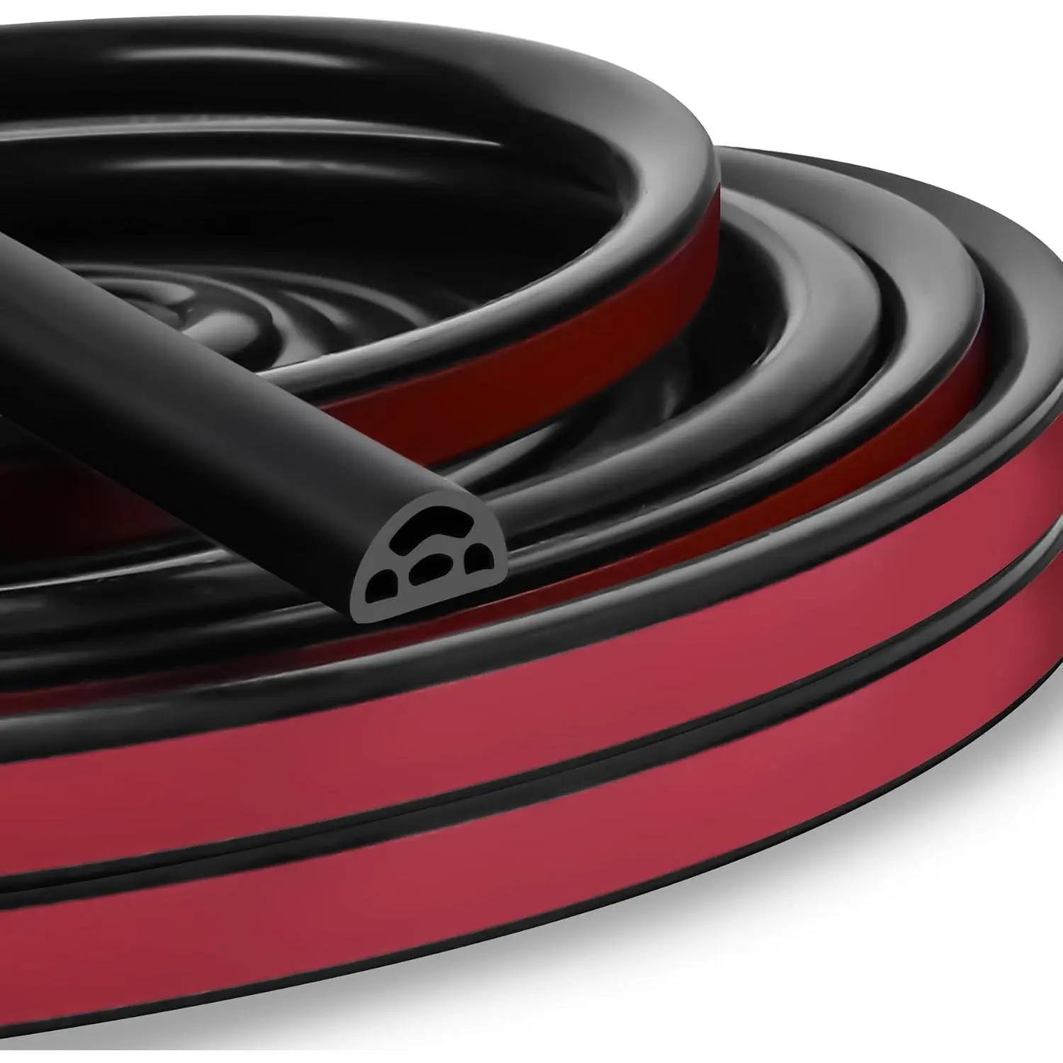20Ft EPDM Rubber Weather Stripping Door Seal, Self-Adhesive Rubber Window Seal – Soundproof Weather Stripping Door Seal Strip for Doors & Windows(Black)