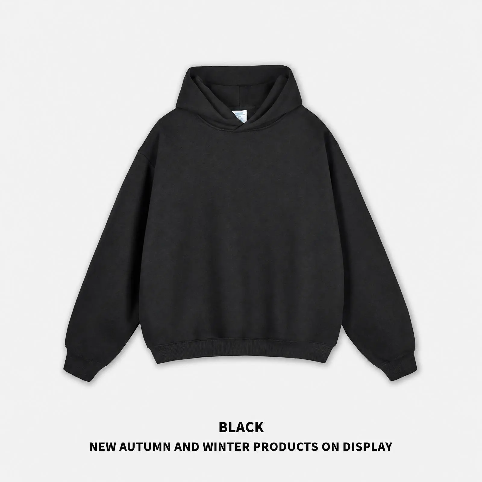 Men’s Boxy Short Wide Cut 350GSM Heavyweight Fleece Hoodie Slim Fit Pullover Hooded Sweatshirt