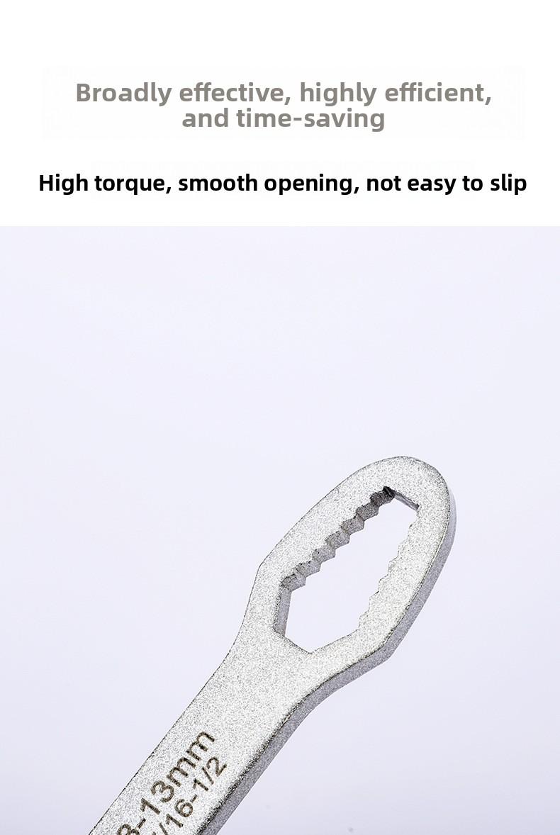 MultipurposePlum Blossom Wrench Universal Double Head Self Tightening Eyeglass Open End Wrench 8-22mm Household Adjustable Spanner