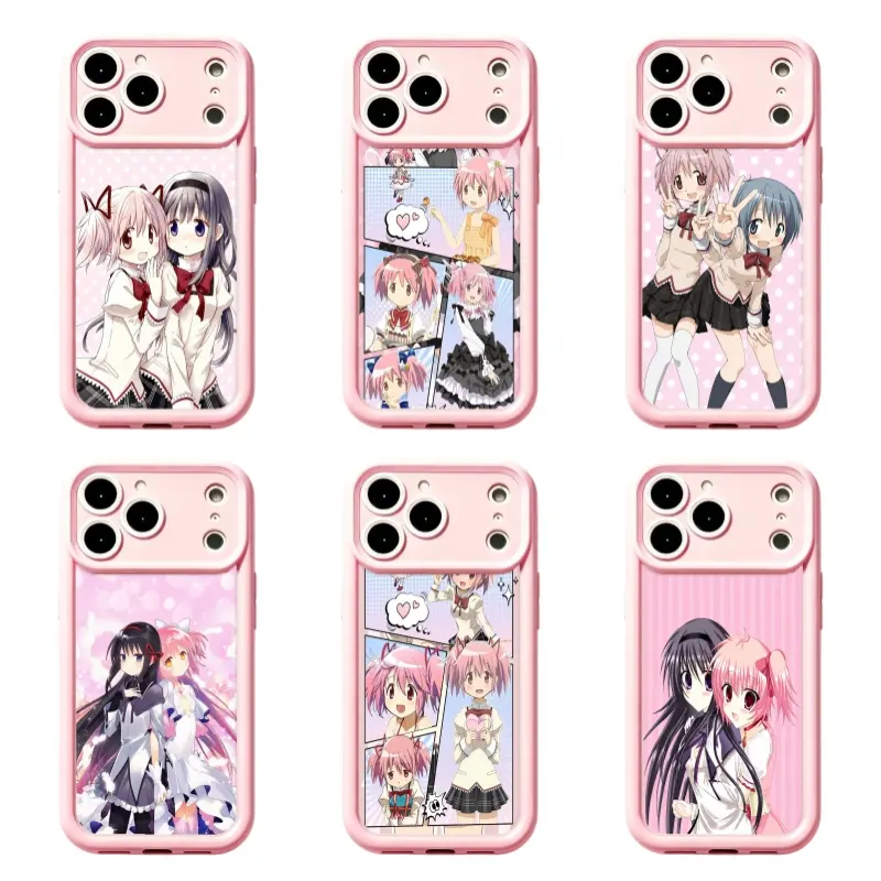 Kawaii Pink Girls Madoka Magica Anime Phone Case,For iPhone 17 Pro Max 16 15 14 13 12 11 Plus Pro Max/X/XS/XSMAX and for Samsung S21 S22 S23 S24 S25 S26 Plus Ultra,Best Gift Idea For Yourself, Partner, Family&Friends,Protection Casing