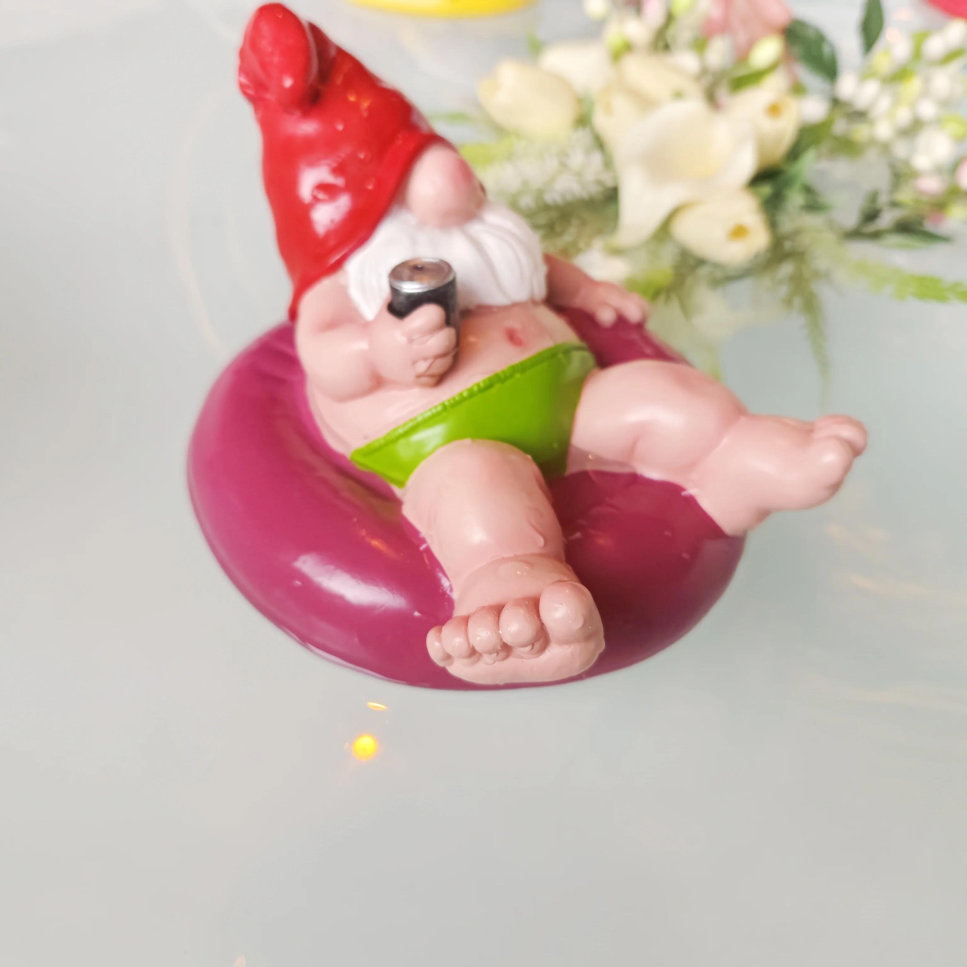 Christmas ornament floating dwarfs decoration garden gnomes swimming pool terrace accessories pond decoration outdoor decoration