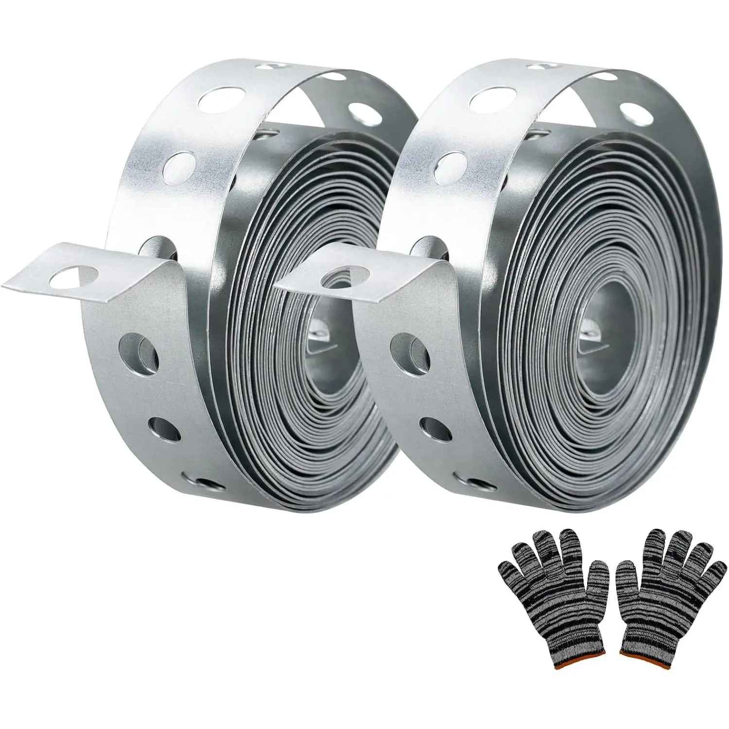 Galvanized Metal Pipe Strap 3/4-Inch x 10- 27-Gauge for Pipe Support  and Flexible Trimming with Holes, 2 Pack