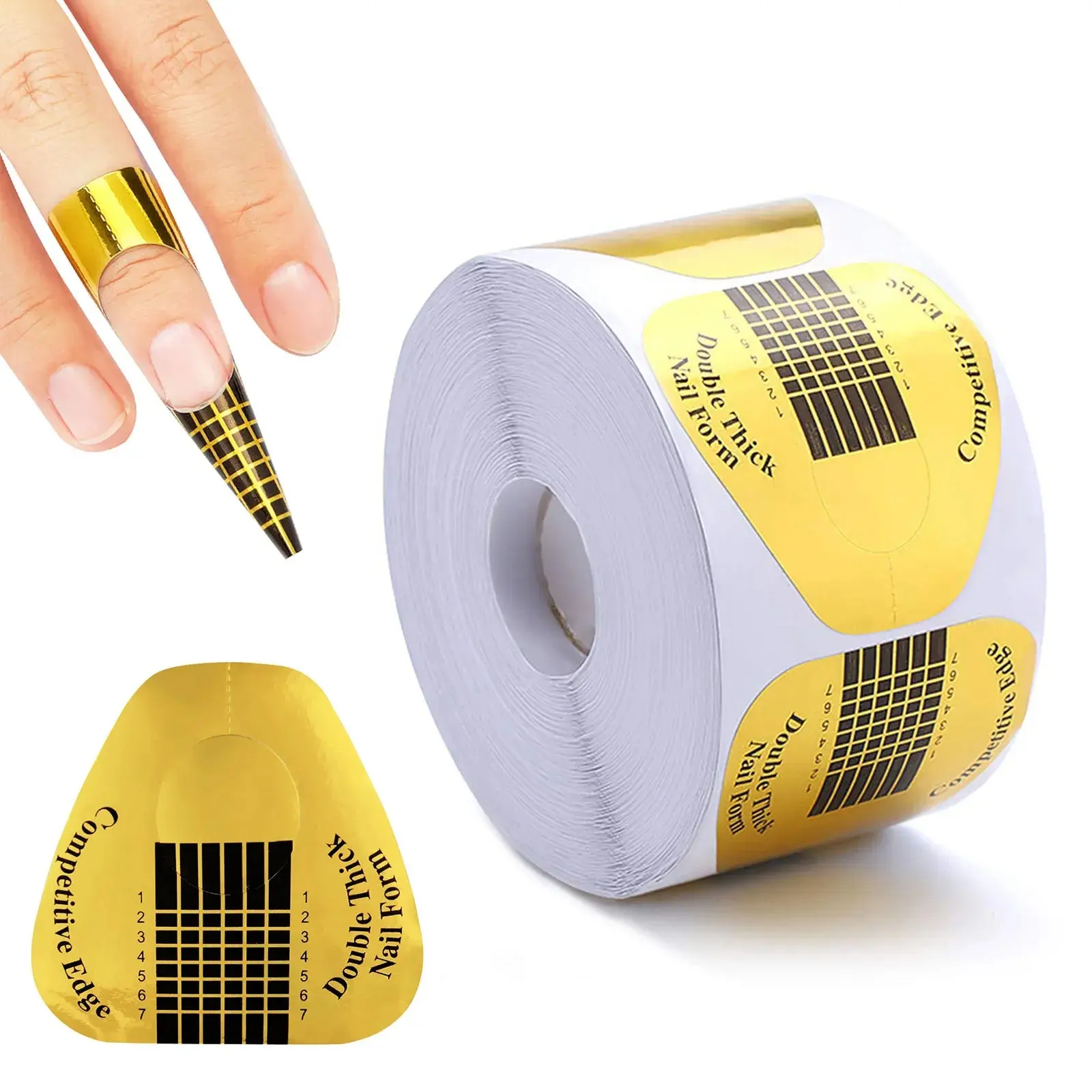 500 pieces of nail extension paper trays, gold horseshoe-shaped nail trays, phototherapy nails, crystal nails, silver paper trays, extension glue special  DIY Manicure tools