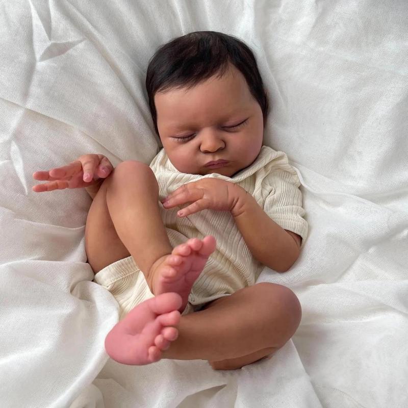 GUESSBELLY 20Inch 50cm Asleep Reborn Black Baby Art Doll Like Real (Cloth Body, Soft Vinyl Limb) Newborn Doll Girl Birthday Gift for 3+ Kids GUESSBELLY 20Inch 50cm Asleep Reborn Black Baby Art Doll Like Real (Cloth Body, Soft Vinyl Limb) Newborn Doll Girl Birthday Gift for 3+ Kids