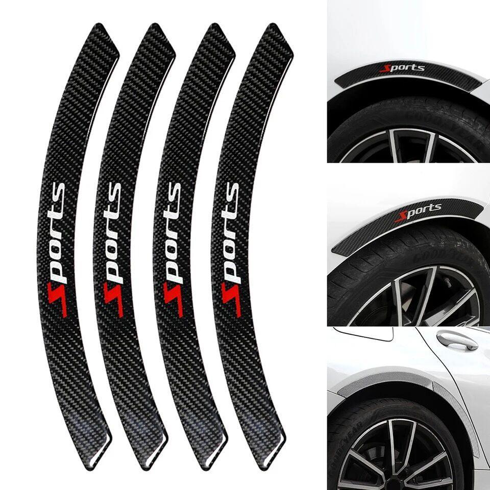 Car Wheel Eyebrow Anti-collision Strip, 4 Counts Carbon Fiber Decorative Strip, Anti-scratch Sticker for Car Wheel Profile, Sticker for Cars, Decal for Cars, Universal Car Exterior Accessories