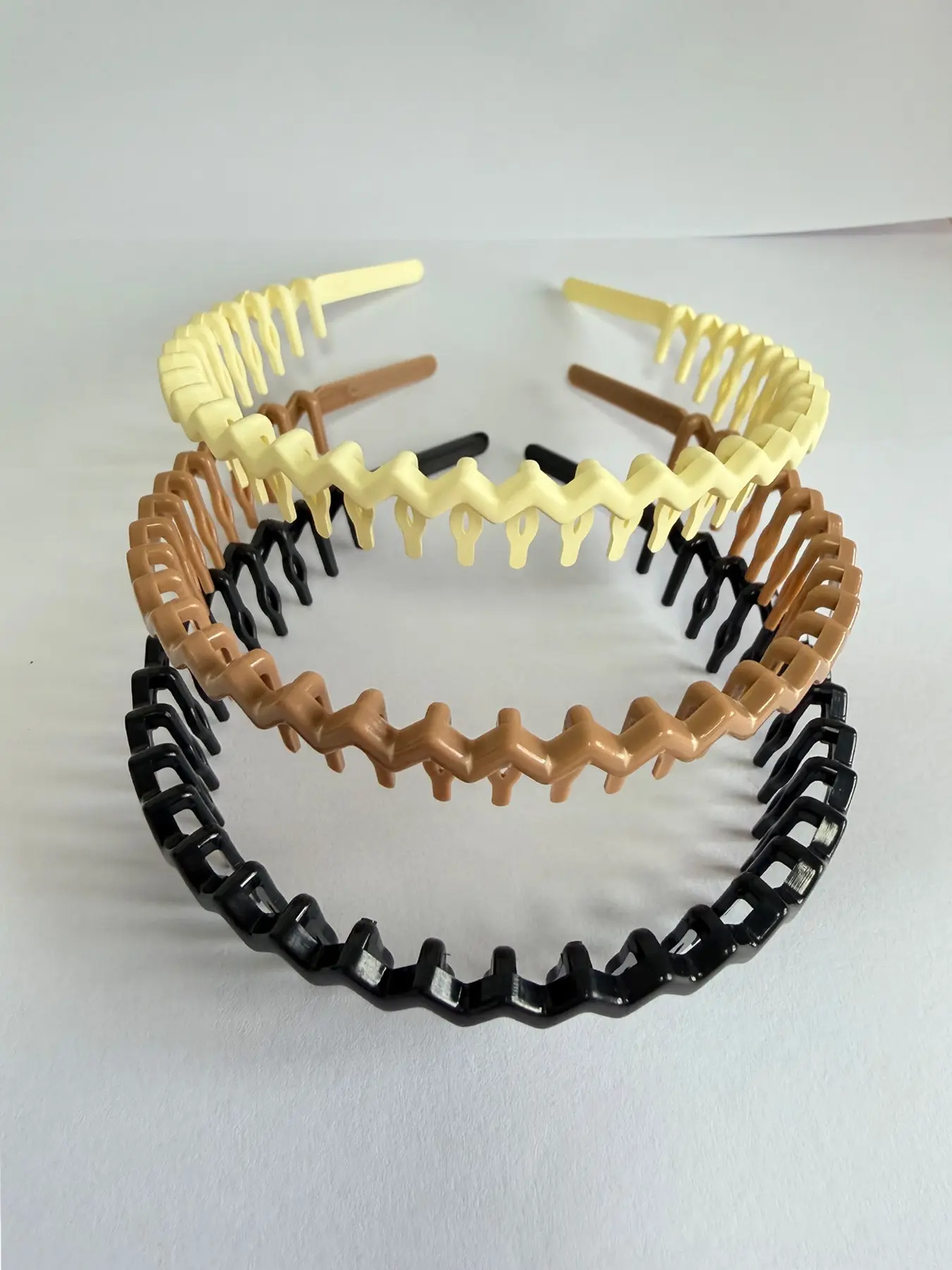 3pcs Women's Hairbands with Teeth Anti-Slip Wave Retro Simple Styling Headband non slip hairbands Suitable for Face Washing Skincare Fashion Accessory Plastic Headband No Slip Headbands