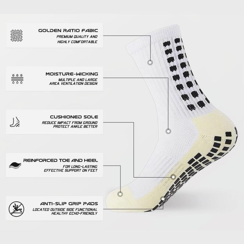 1/3/5/8 Pairs Men’s Soccer Socks Grip Socks Soccer Cushioned Non Slip Grip Sports Football Basketball Socks