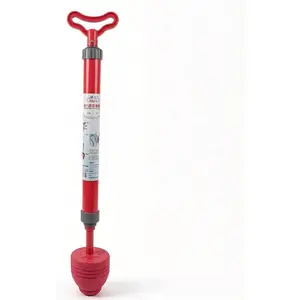 High Pressure Toilet Plunger,27.5" Heavy Duty Air Drain Blaster with 4" Suction Cup, Professional Manual Piston Toilet Unclogger Tool and Plumbing Snake Alternative for Bathroom Clogs