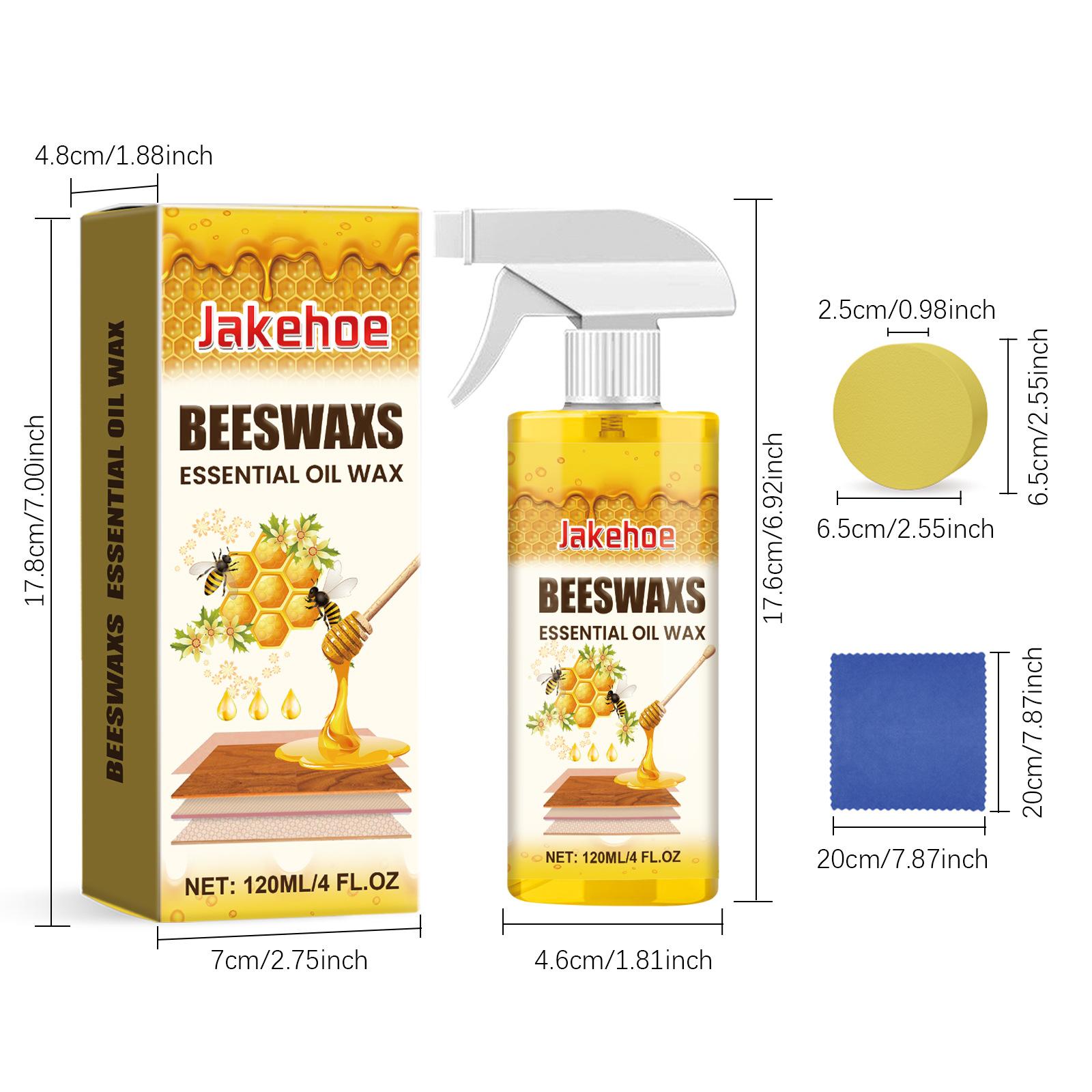 Jakehoe Beeswax Wood Polishing Spray 120ml | Natural shine and protection for furniture, floors, and cabinets, non-greasy, dust-resistant