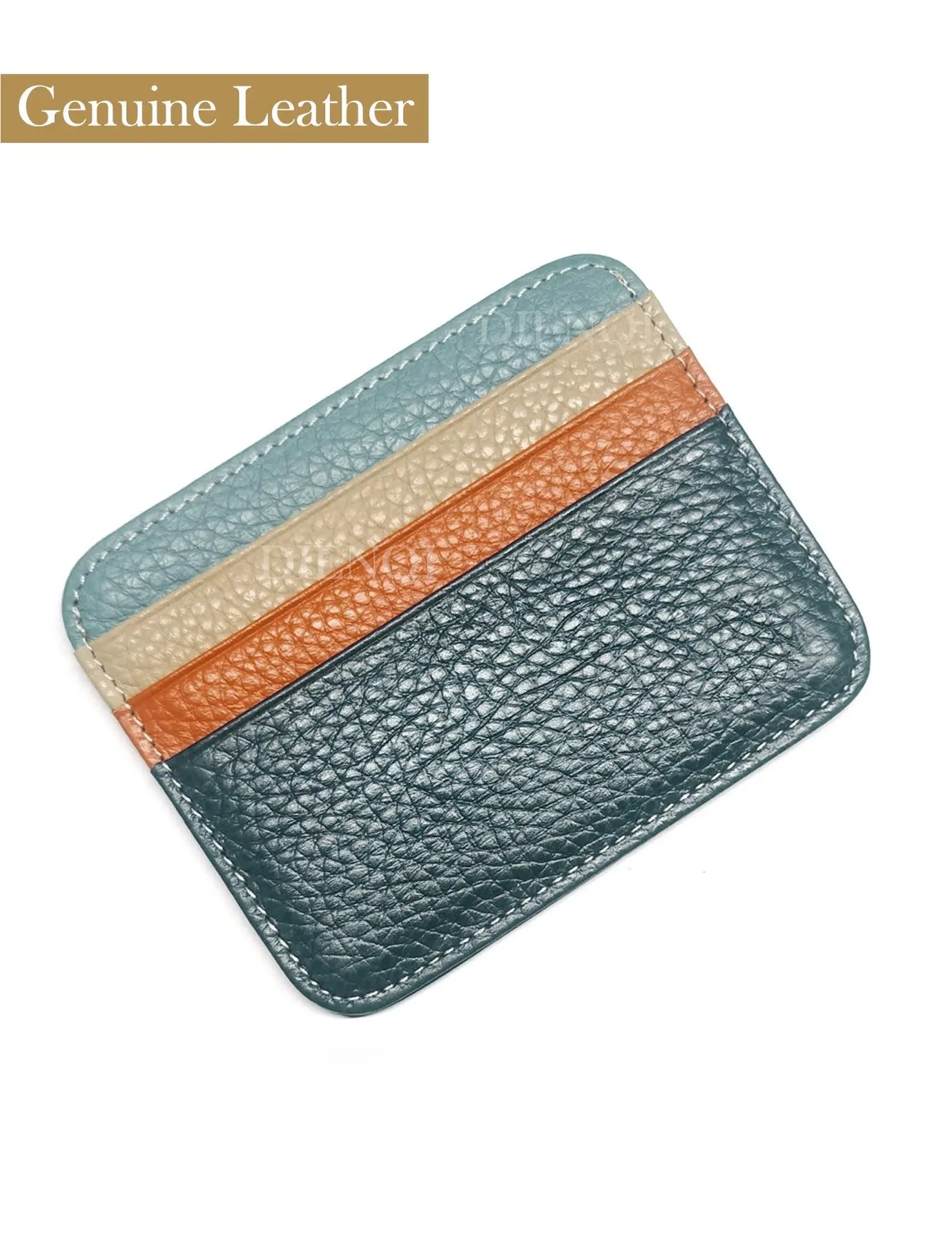 Fashion Bank Credit Card Holder Slim Wallet,Genuine Leather Card Wallet Lichi Pattern Ultra Thin Wallet,ID Cardholder,Business Bank Cardholder Case for Men Women,Card Case,Card Clip,Daily Use,Gift for Women,Genuine Leather Wallets