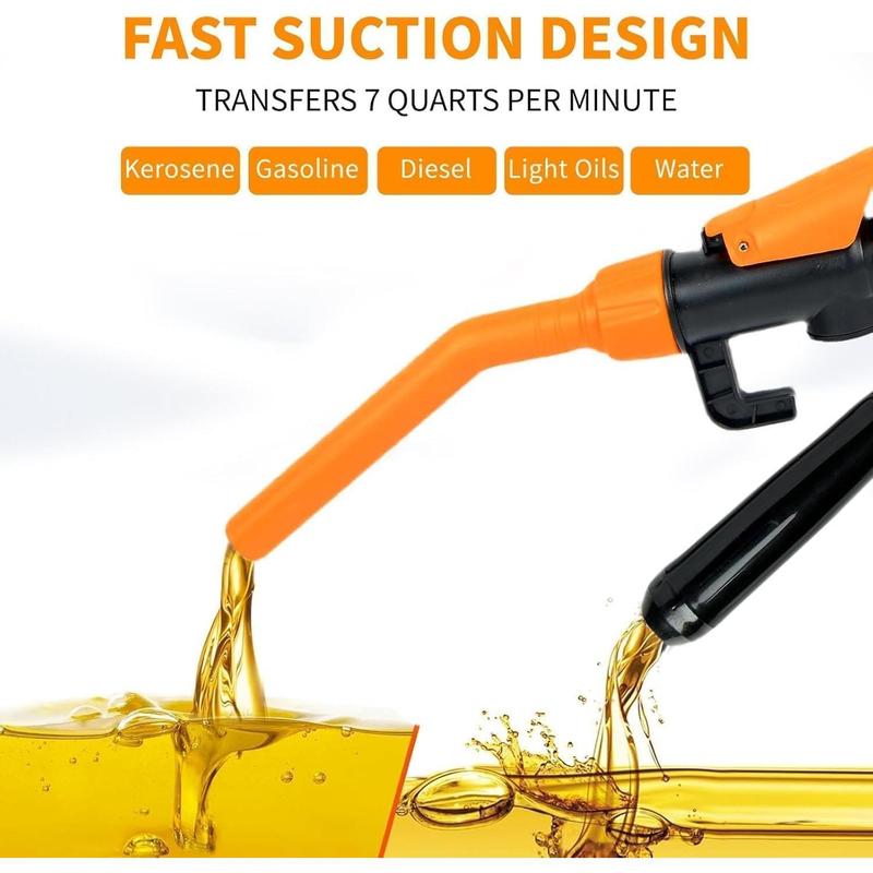 2026 Upgrade Portable Power Battery Pump, Battery Operated Electric Siphon Pump, Gas Pump for Gas Can, Extended Hose Fuel Transfer Pump,  Portable Hand Fuel Pump for Gas, Fuel, Diesel, Water Transfer.