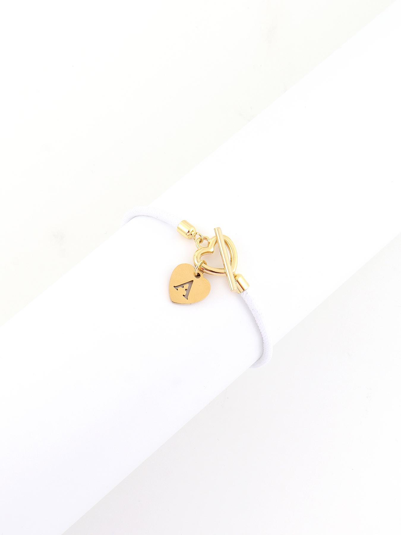 Heart & Letter Design Charm Bracelet, Adjustable Rope Bracelet for Women & Girls, Elegant All-match Fashion Jewelry for Daily Decor, Fashion Modern Accessories