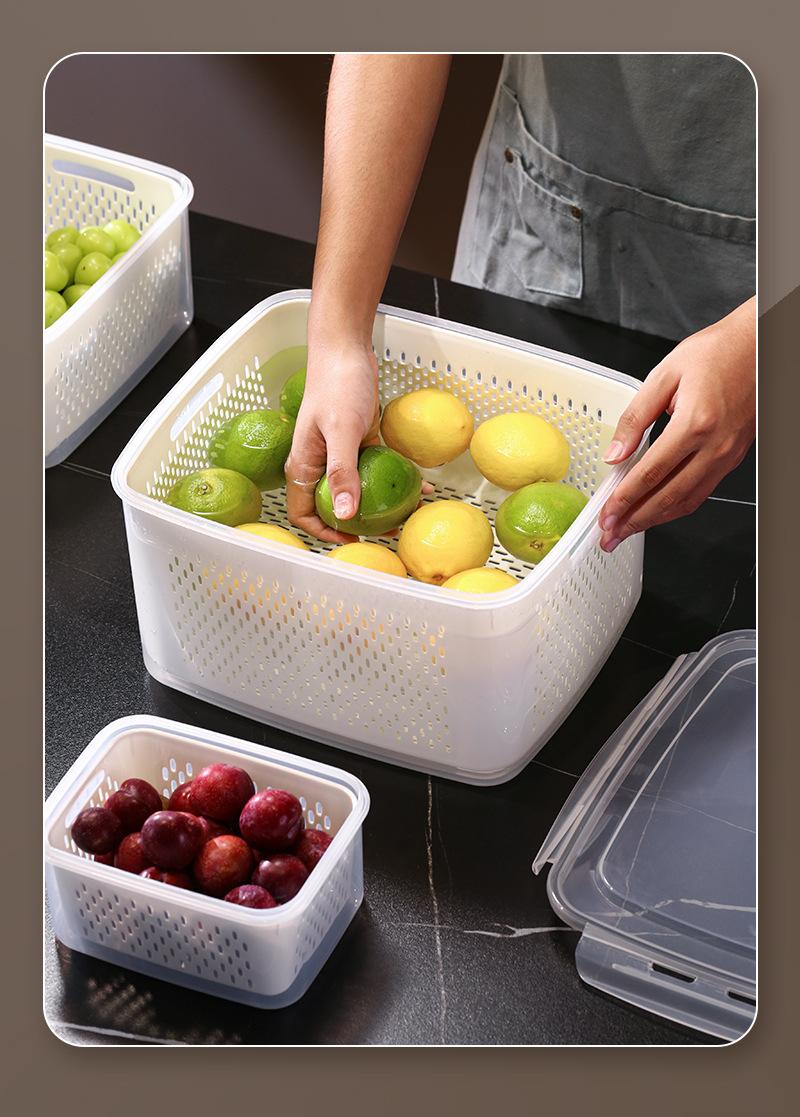 Multifunctional Crisper Box Set for Storage Drainage Microwaveable Airtight Leakproof Stackable Food Containers Ideal for Meal Prep Organization Foam Hinged Lid Container Sealing Bag Organizer with Cutter Compartmented Meal Prep Containers wrap bags fruit