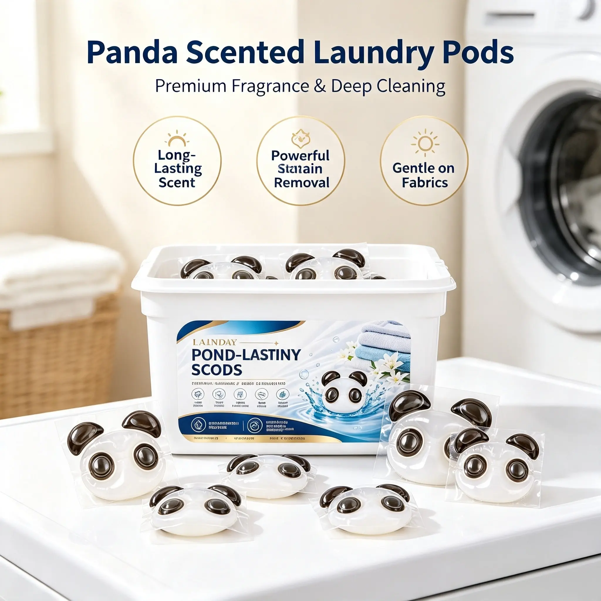 🎒💦BUDGET-FRIENDLY PANDA PODS! Concentrated Laundry Capsules, High-Quality, Signature Fresh Scent, Odor Eliminator, Stain Remover, Fabric Softener | Works Great in Cold Water – Saves Energy, Saves Money, Keeps Clothes Fresh! 🐼🧺