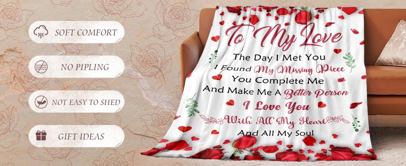 Gifts for Her Wife Girlfriend - to My Love Blanket - Anniversary Romantic Gift for Women - I Love You Gifts for Her - Wife Girlfriend Birthday Gift Ideas - Christmas & Valentines Day - 50"x60"
