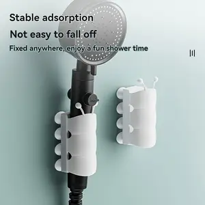 Easy-Install Silicone Shower Head Holder, No-Drill Removable Suction Cup, Wall Mount Bracket for Handheld Showers, 3.46x1.69 Inches