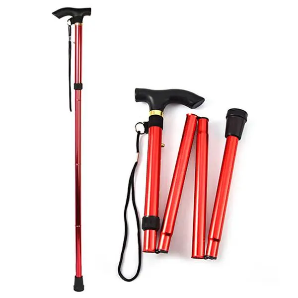 Collapsible Walking Stick for Seniors, Lightweight 0.55 lbs Aluminum Alloy with 5-Level Adjustable Height for Hiking & Daily Strolls, Collapsible Staff Hiking Sticks, Hiking / Light Outdoor, Casual Hiking Sticks, Long-Distance Travel-1175