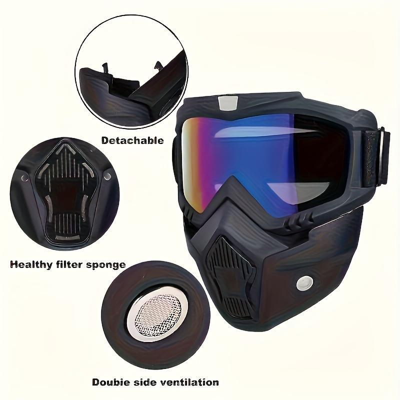 Full Face Protection Mask with Anti-Fog Goggles – Windproof Dustproof Tactical Mask for Outdoor Cycling, Motorcycle Riding, Sandstorm Protection, Breathable Sports Face Cover Full Face Protection Mask with Anti-Fog Goggles – Windproof Dustproof Tactical Mask for Outdoor Cycling, Motorcycle Riding, Sandstorm Protection, Breathable Sports Face Cover
