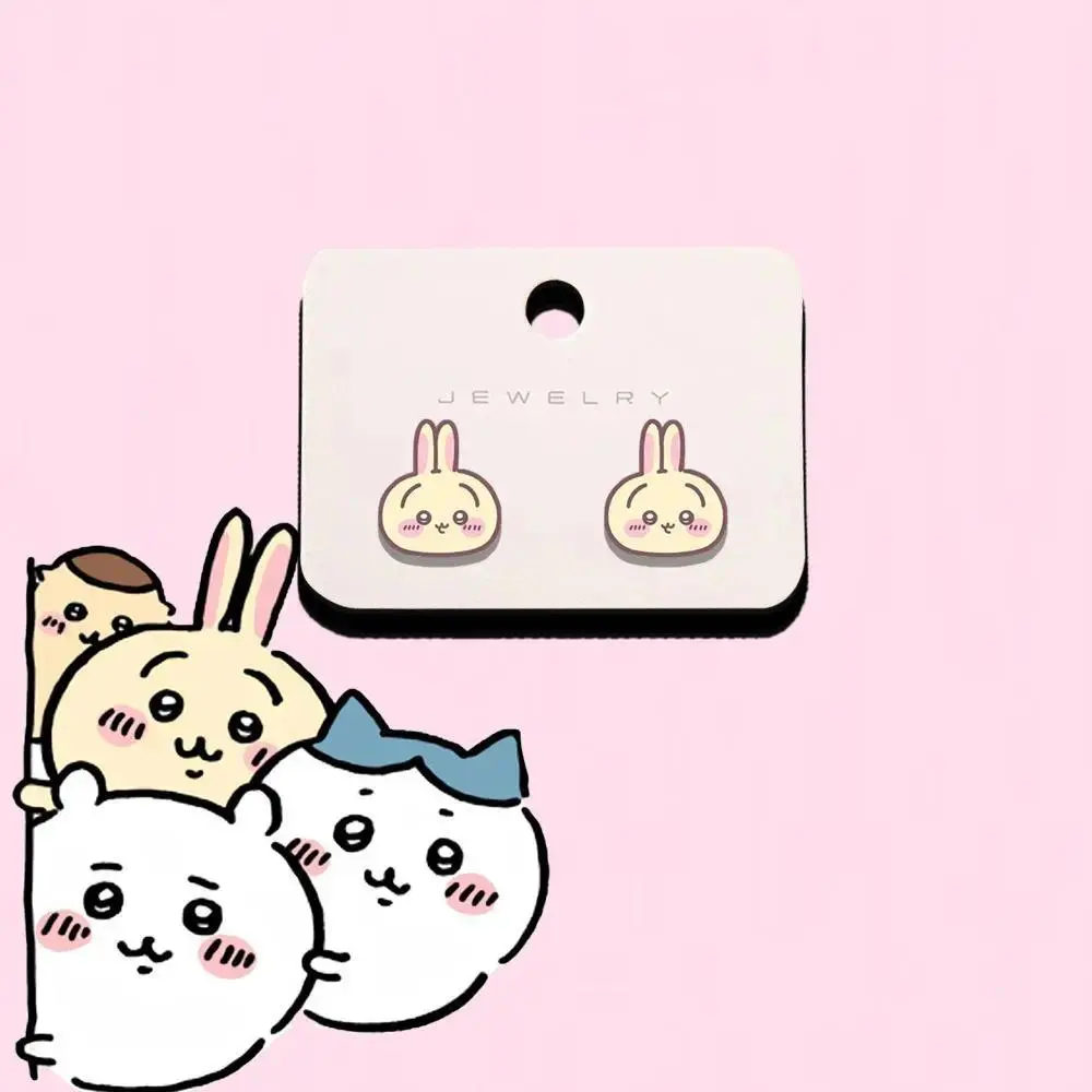 Hachiware Anime Chiikawa Usagi Cute Q Version Earrings Earrings Ear Clip Kawaii Decoration Momonga Girl Shisa Lovely New 2026