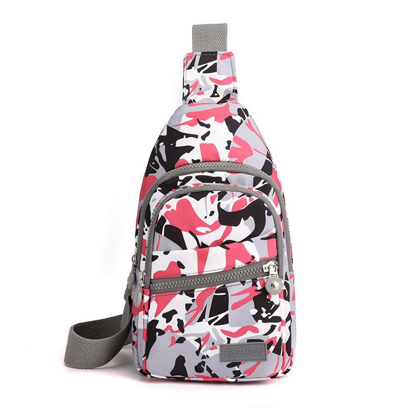 New Fashion Multi-layer Chest Bag for Women, Simple and Lightweight Korean Style Casual Travel Ladies Backpack, Versatile Printed Crossbody Bag