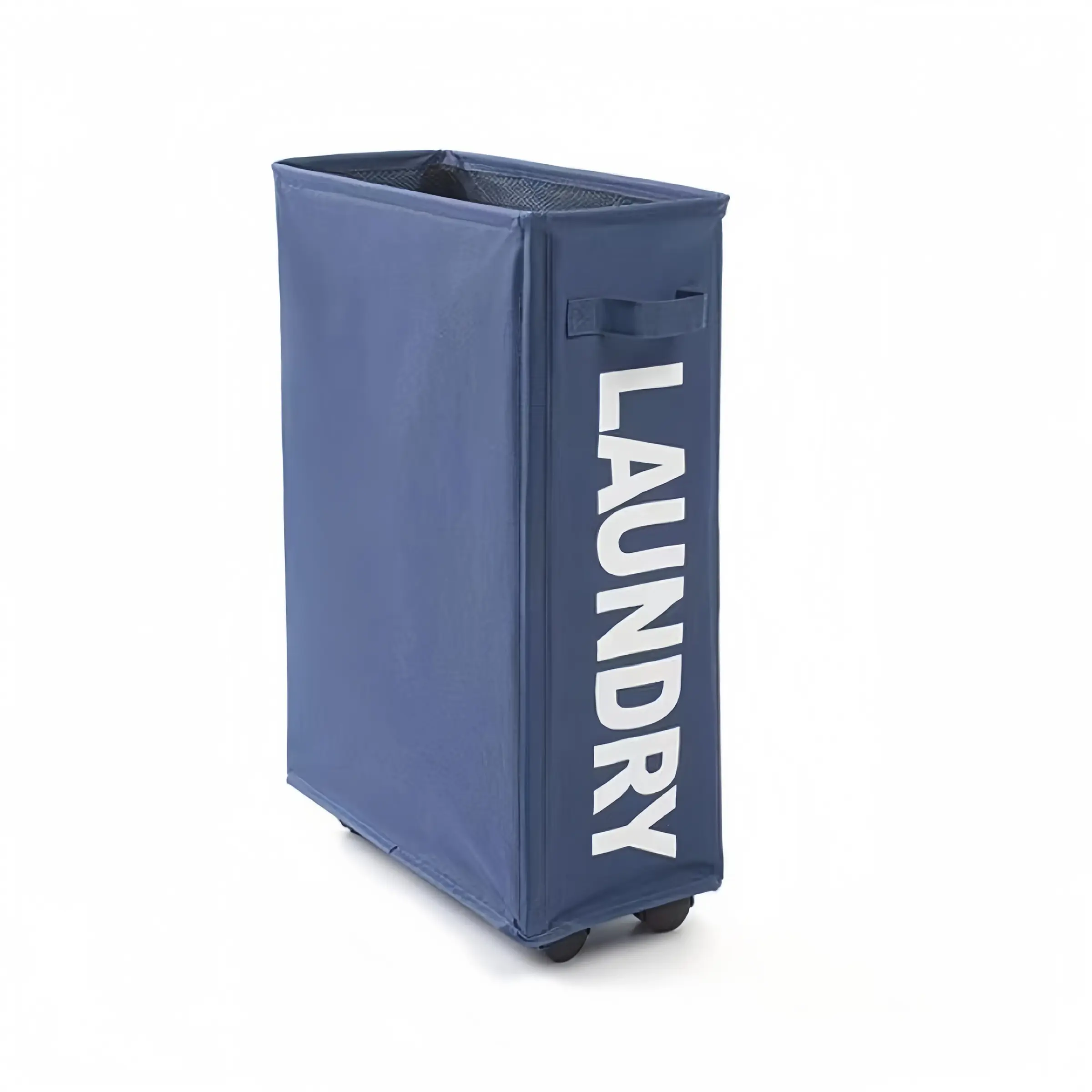 25 Inch Rollable Narrow Laundry Basket with Wheels, Foldable Washing Bucket with Handle, Easy Storage and Organization