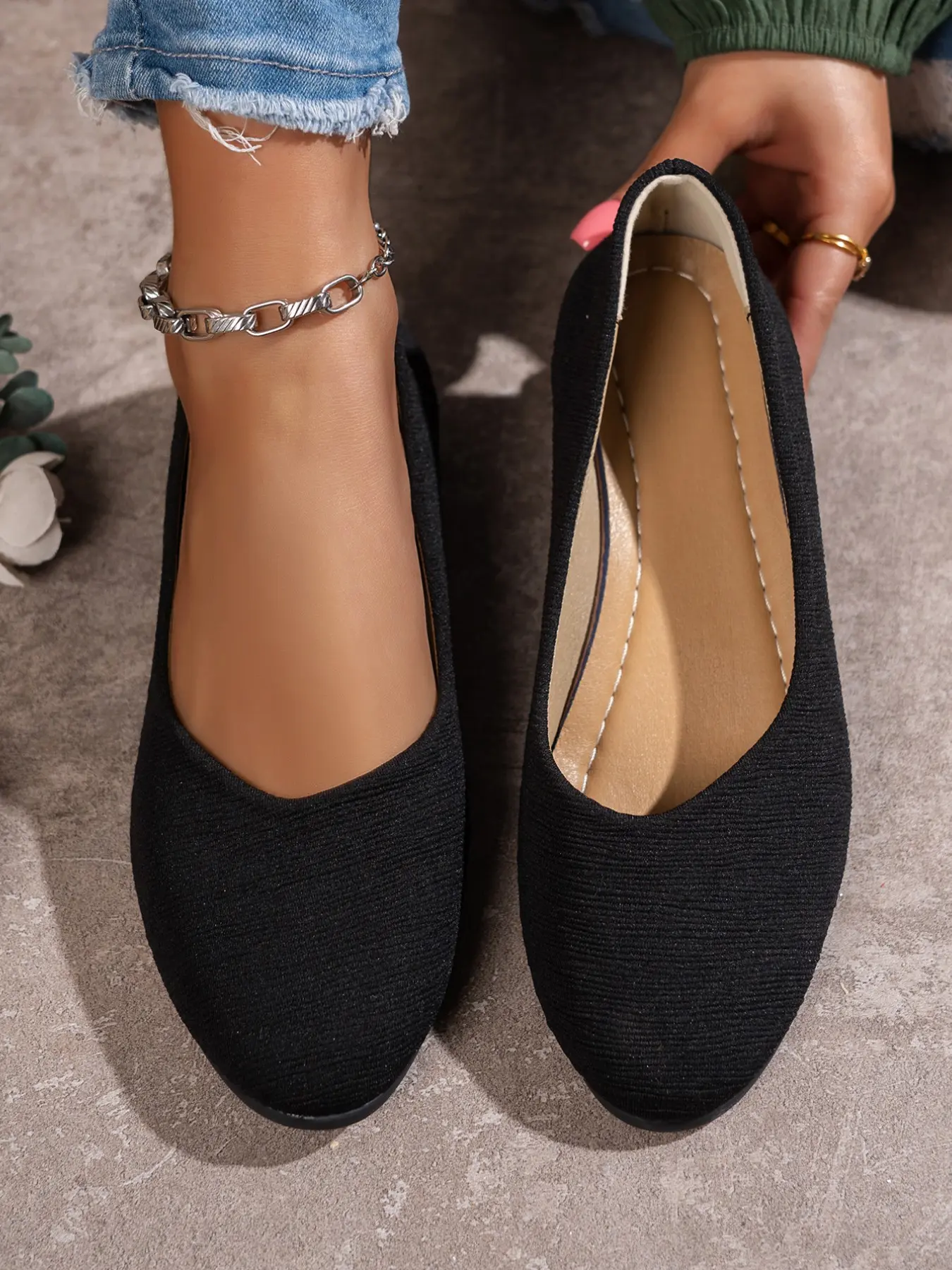 Elegant Office-Style Wedge Heels for Women, Low Top Elastic Knit Wedges, Daily Casual Round Toe High Heels, Fashion Shoes, Perfect for Everyday Wear