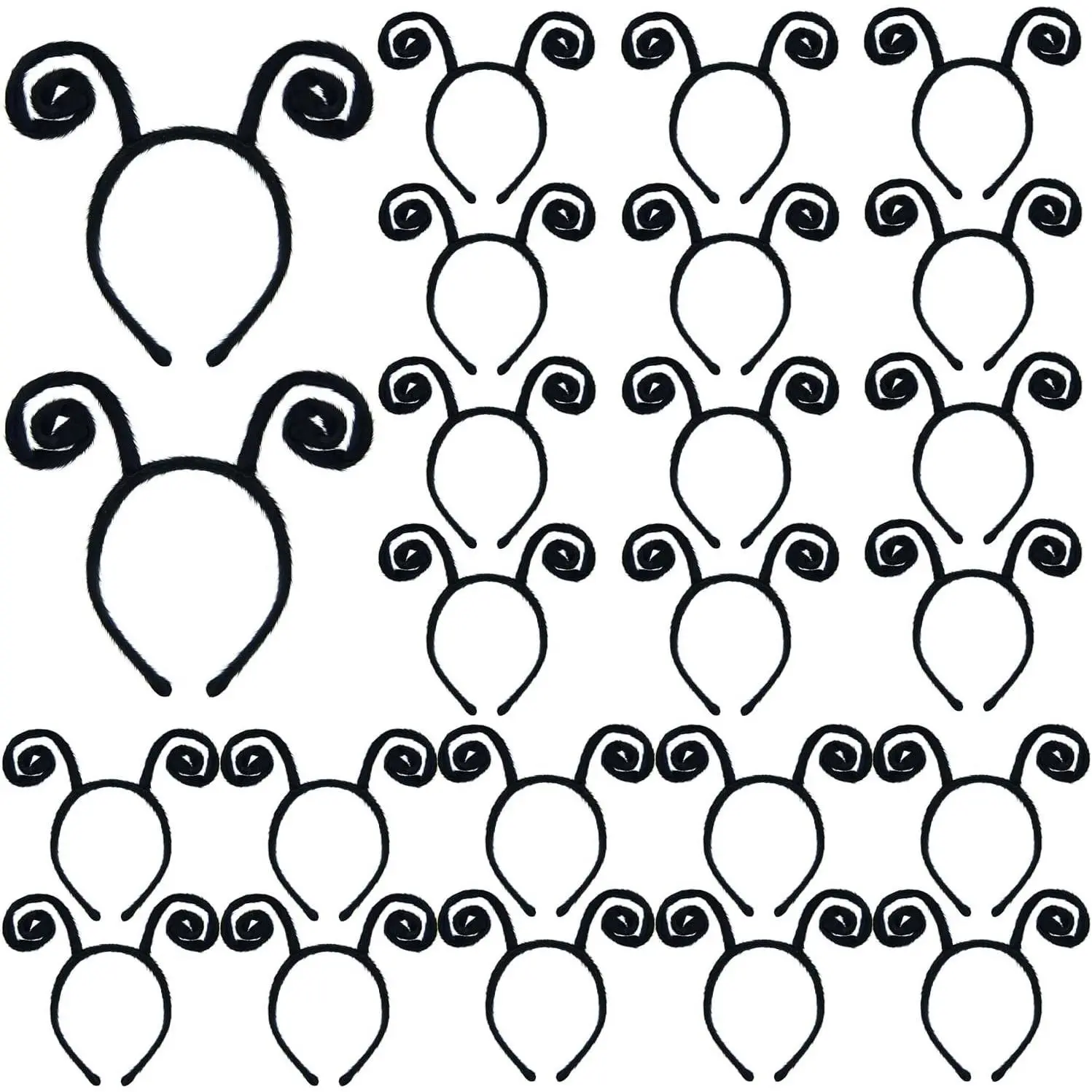24 Pack Butterfly Antenna Headband Snail Headband Alien Hairband Butterfly Hair Accessories Black Velvet Hairband for Halloween Party Costume Cosplay Dress Up Pretend Play Accessory