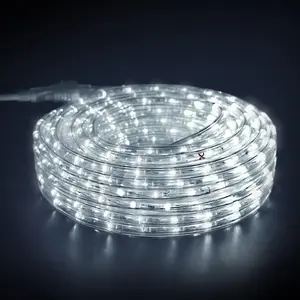 LED Rope Lights Daylight White 110V 6000K 20ft Waterproof Indoor Outdoor Decorative Lighting Perfect for Deck Garden Patio Landscape Bedroom Backyard
