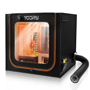 Yoopai Multifunctional Large Resin 3D Printer Enclosure with Ventilation Kit LED Light, 3D Print Vented Enclosure Eliminate Odors Dustproof Isolate Noise Tent Cover Compatible with LCD Resin UV 3D Printer