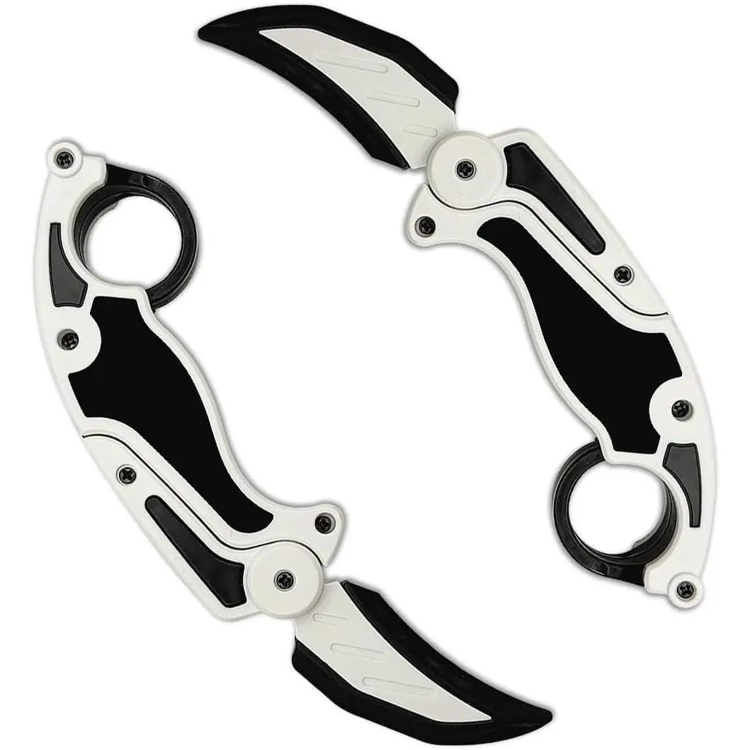 Fidget Claw Toy with Soft Silicone Blade, Plastic Karambit Practice Toy for Finger Spinning, 3D Printed Style Folding Pocket Spinner for Teens and Adults