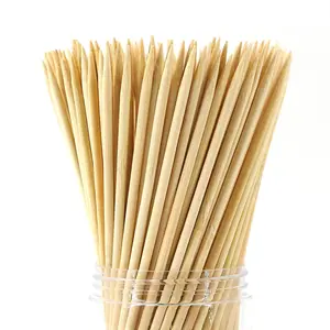 14 Inch Natural Bamboo Skewers, 4mm Thick, 200 Pack – BBQ Kabob Sticks for Grilling, Fruit, Chocolate Fountain, Crafts & Parties – More Size Choices /8"/10"/12"/14"/16" (14" / 200 ct)