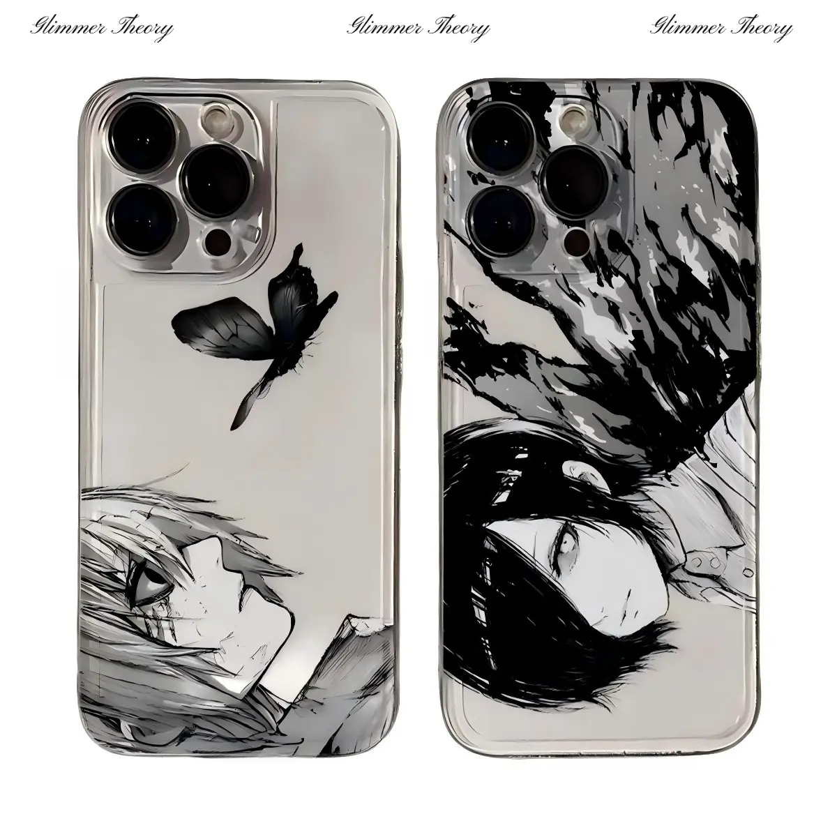 Couple Ken Touka Anime Tokyo Ghoul Phone Cases For iPhone 17 Promax Pro Air 16 Plus 15 14 13 12 11 Transparent White Black TPU Shockproof Protective Cover Gift For Birthday Christmas Halloween