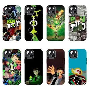 Ben 10 Omnitrix Alien Cartoon Phone Case, Soft TPU Shockproof Cover for iPhone 16/15/14/13/12 Pro Max, Classic Kids Animation Protective Case