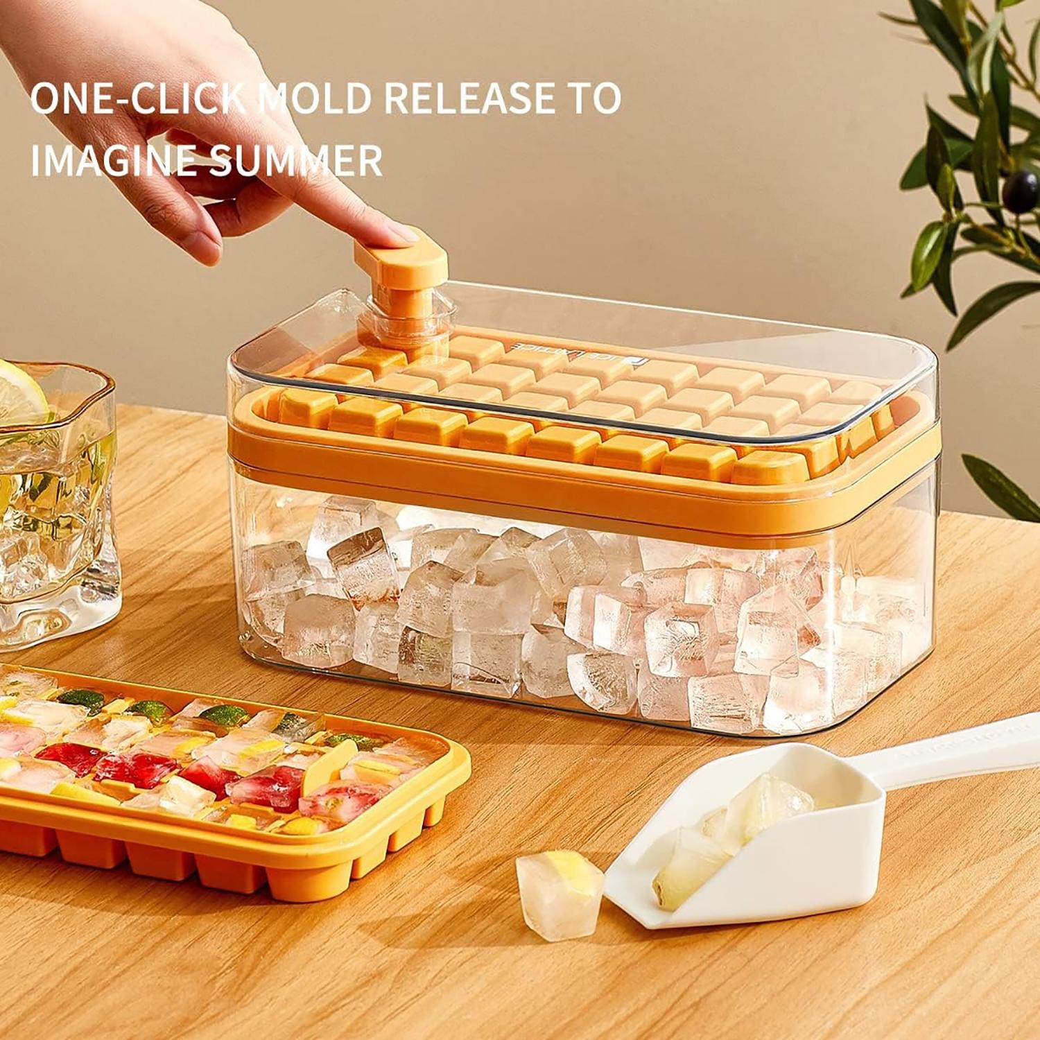 Household double-layer ice cube tray, ice cube mold, easy to demold, large-capacity ice cube storage box, Ice Molds