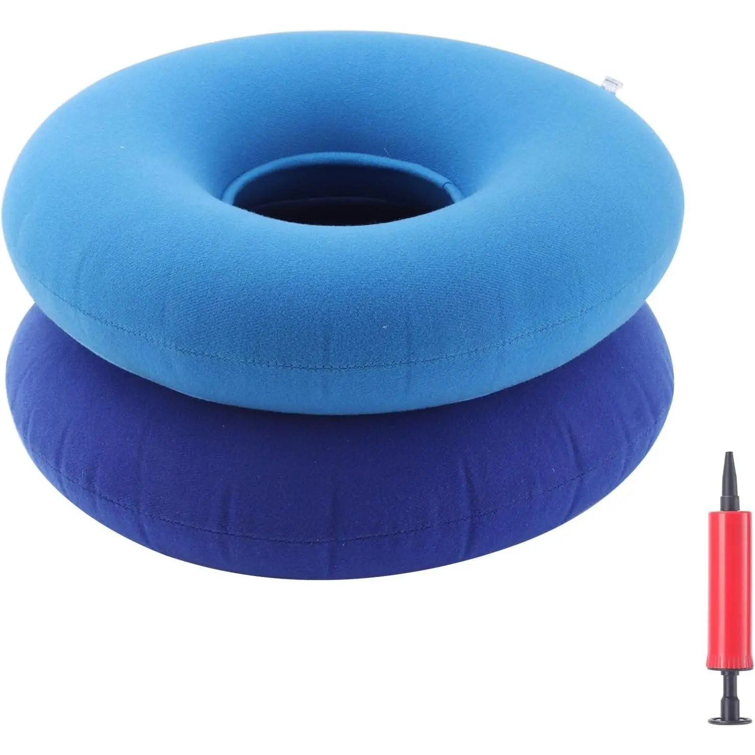 2 Pack Inflatable Donut Pillow Ring Seat 15 Inch Round Portable Donut Cushion Pillow for Home Office Chair Wheelchair Car, 2 ColorsGift.