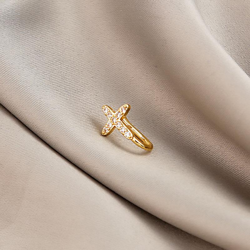 New star-shaped nose ring, simple U-shaped copper micro-inlaid non-piercing nose stud, trendy accessory