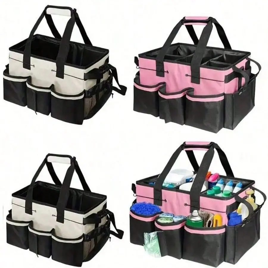Large Capacity Outdoor Storage Bag, Camping Gear Organizer, Multi-Functional Cleaning Tool Pouch, Portable Waist Pack, Home & Closet Organizer