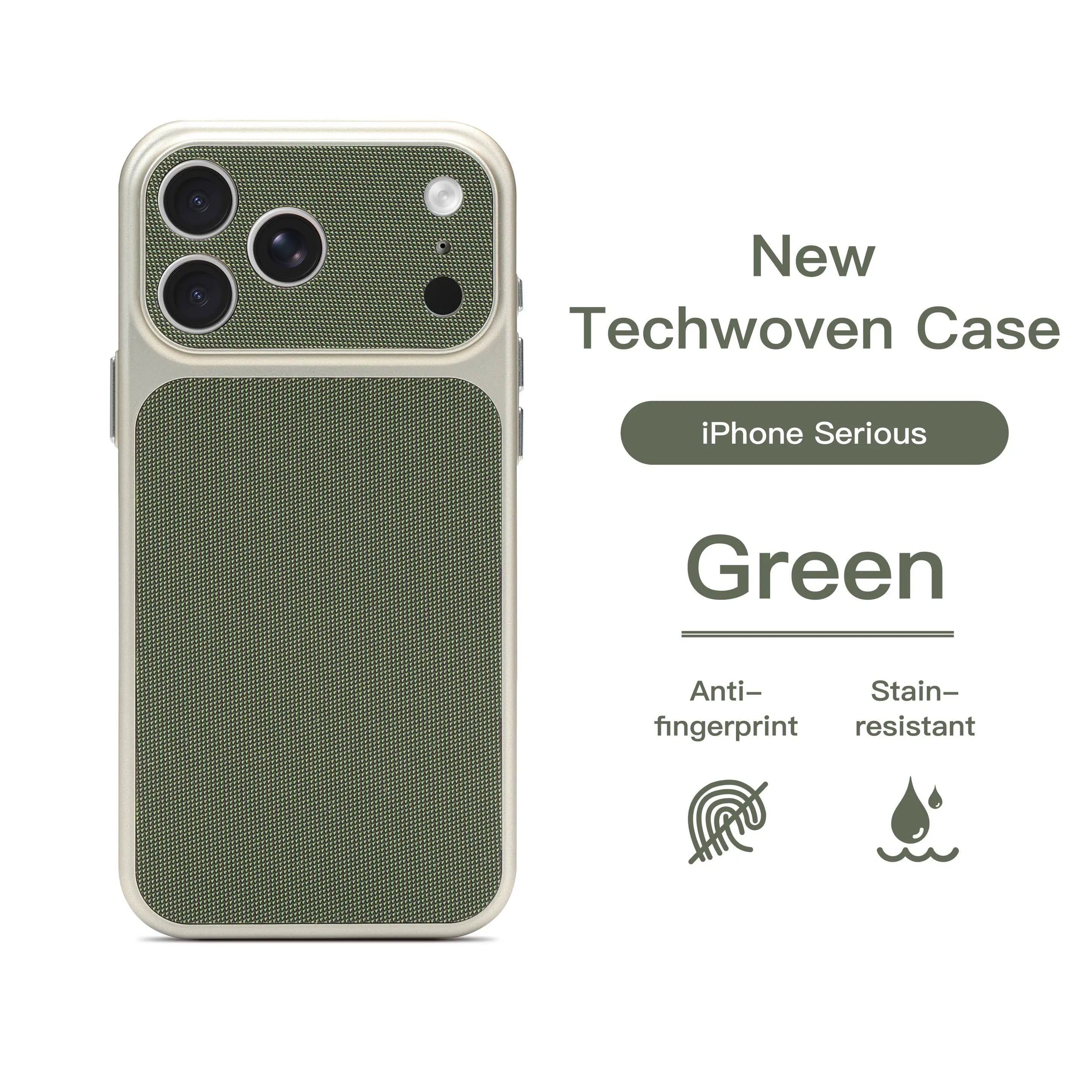 Tech Fabric Magsafe Magnetic Large View Window Full Coverage Shockproof Phone Case Compatible With iPhone 12 13 14 15 16 17 Pro Max Built In Magnet Quick Conversion Trendy Protective Cellphone Shell
