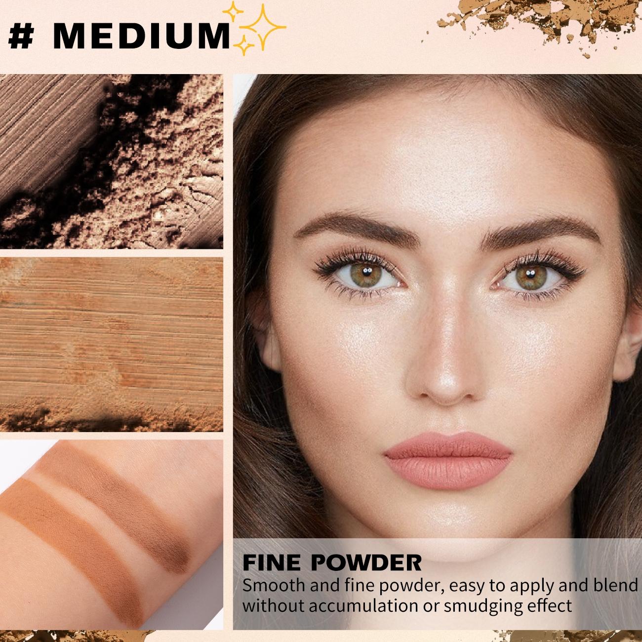 2 Color Contouring Palette, 1 Count Long-lasting Matte Bronzer Palette, Cheek Contour Press Powder, Makeup Gift for Women, Daily Makeup, Matte Buildable Contour, Contour Powders