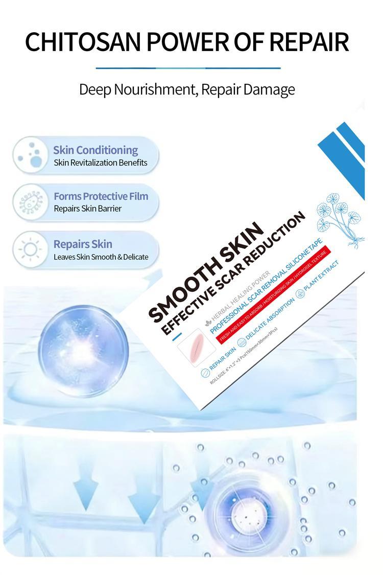 3-Piece Professional Silicone Scar Patches Surgical Scar Removal Silicone Patches Scar Removal Patches for Scar Rehabilitation Treatment