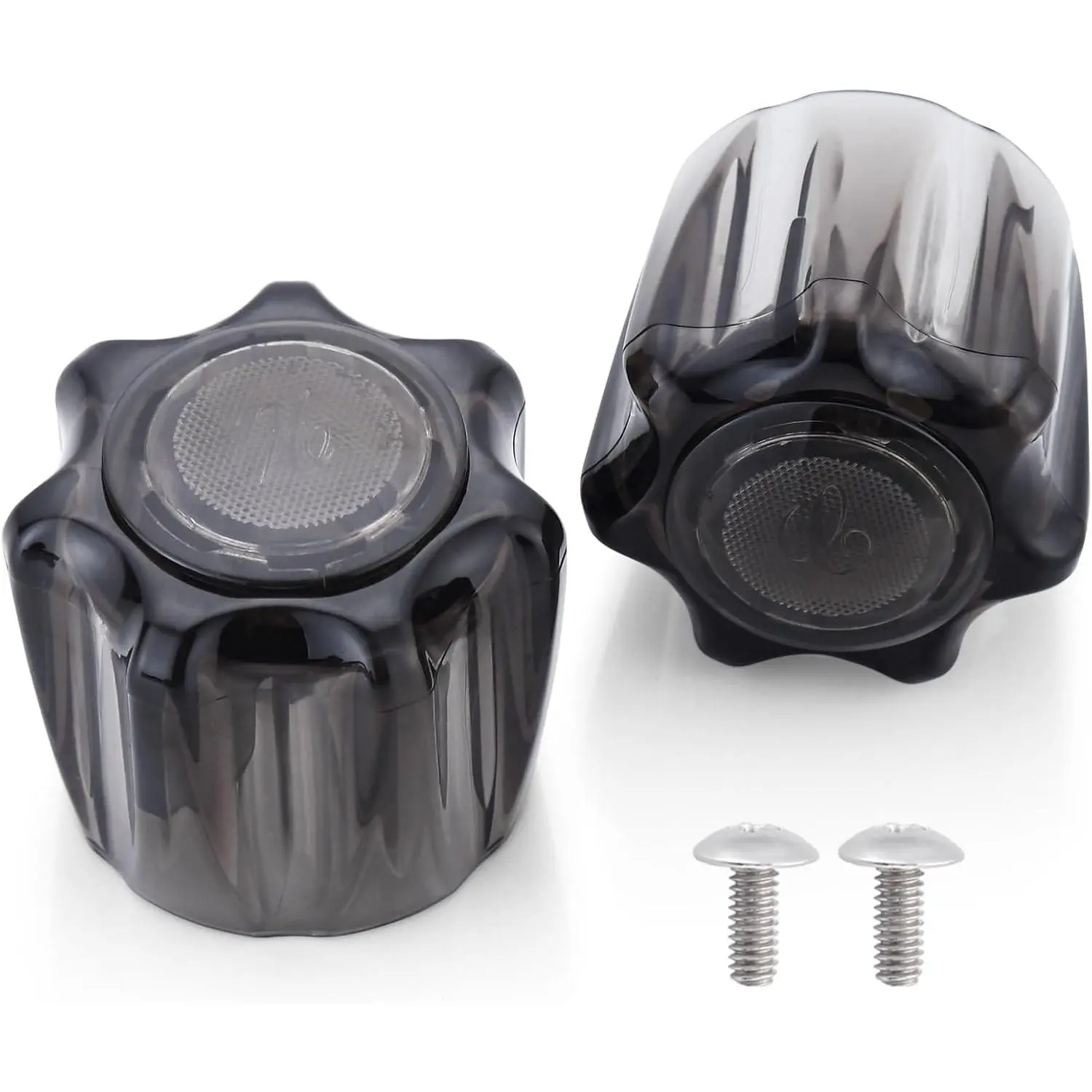 Faucet Knobs RV Replacement Hot and Cold Acrylic Knobs for Faucet Compatible with DF-RKS (Smoked)