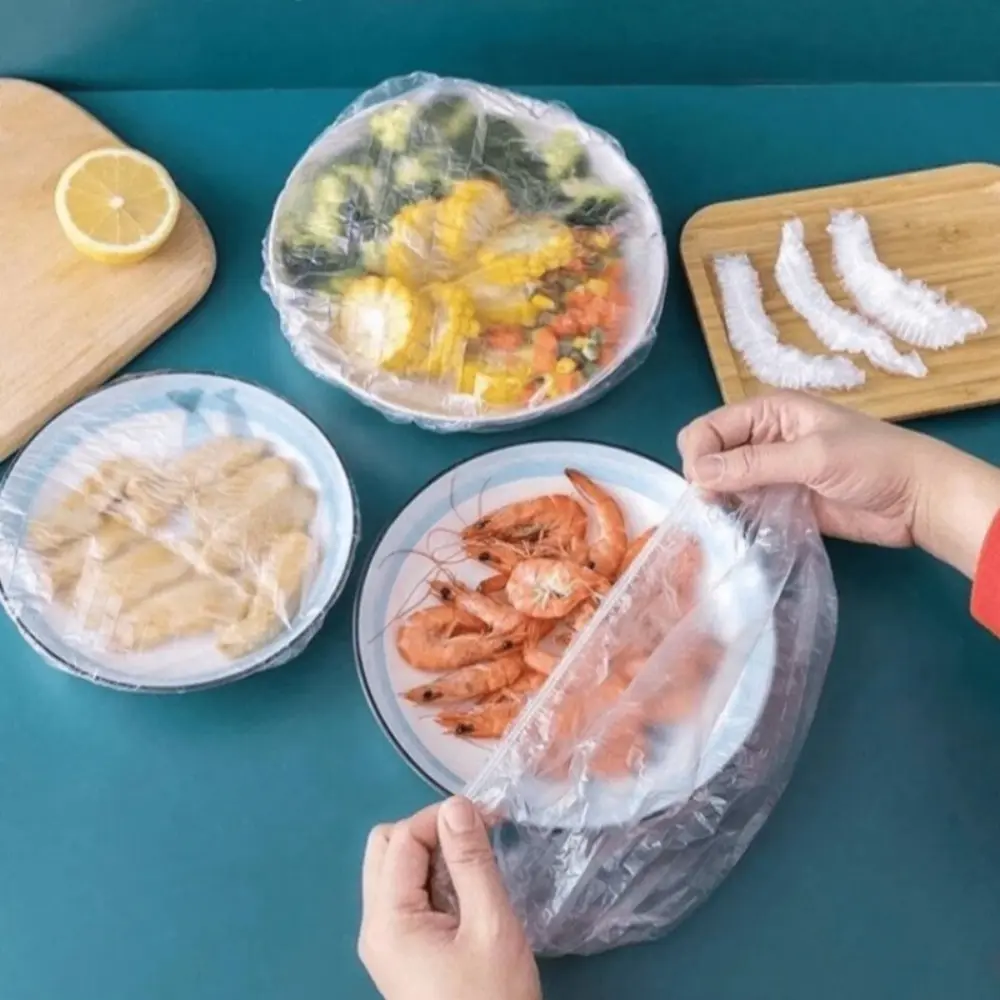 100/200/300 Pieces of Cling Film, Disposable Food Covering Bags, Fruit Preservation Plastic Packaging, Kitchen Accessories, Colorful Lifestyle